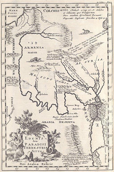 Variation zur Lage des verschollenen Paradieses In: Samuel Borchart: Geographia Sacra