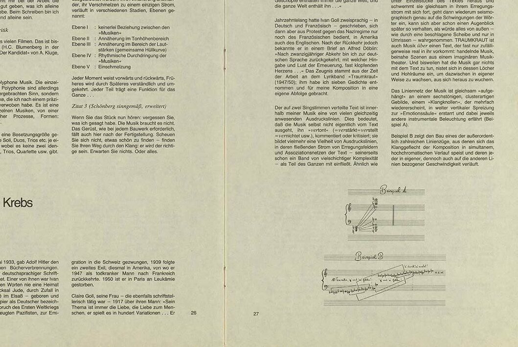© Badische Landesbibliothek Programm der Donaueschinger Musiktage ’83, Innenseiten