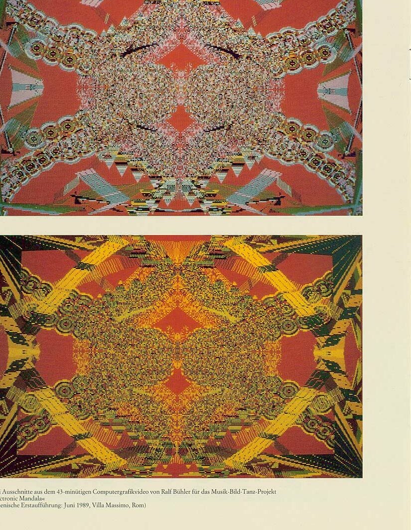 © Badische Landesbibliothek Computergrafiken zu Electronic Mandala, Abbildung aus dem Künstlerkatalog der Villa Massimo