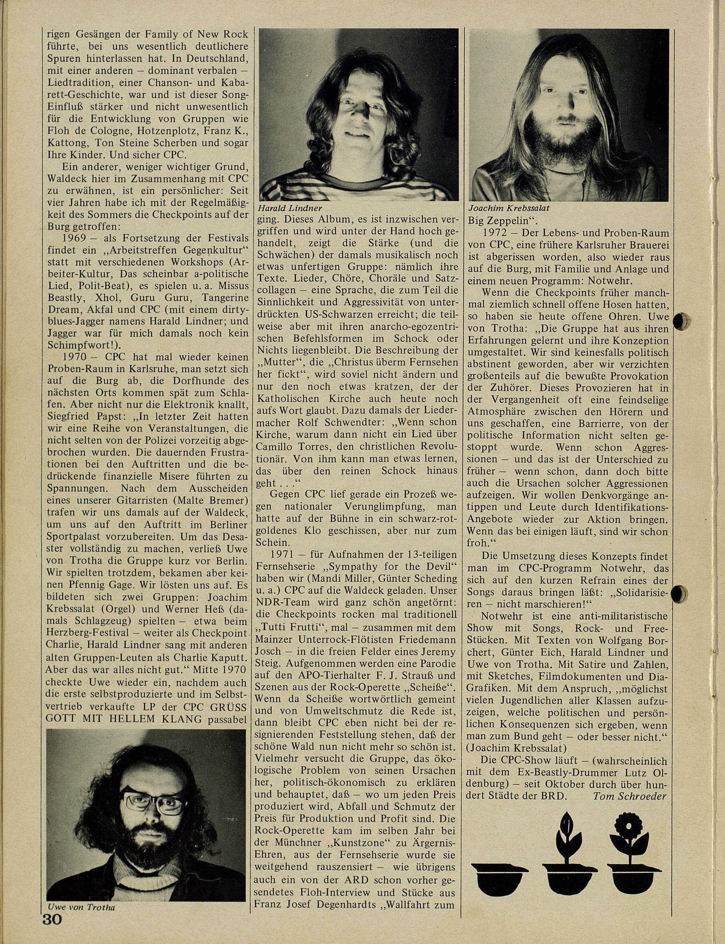 © Badische Landesbibliothek Seite aus dem Popmusikmagazin "Sounds" mit einem Portrait zu der Band.
