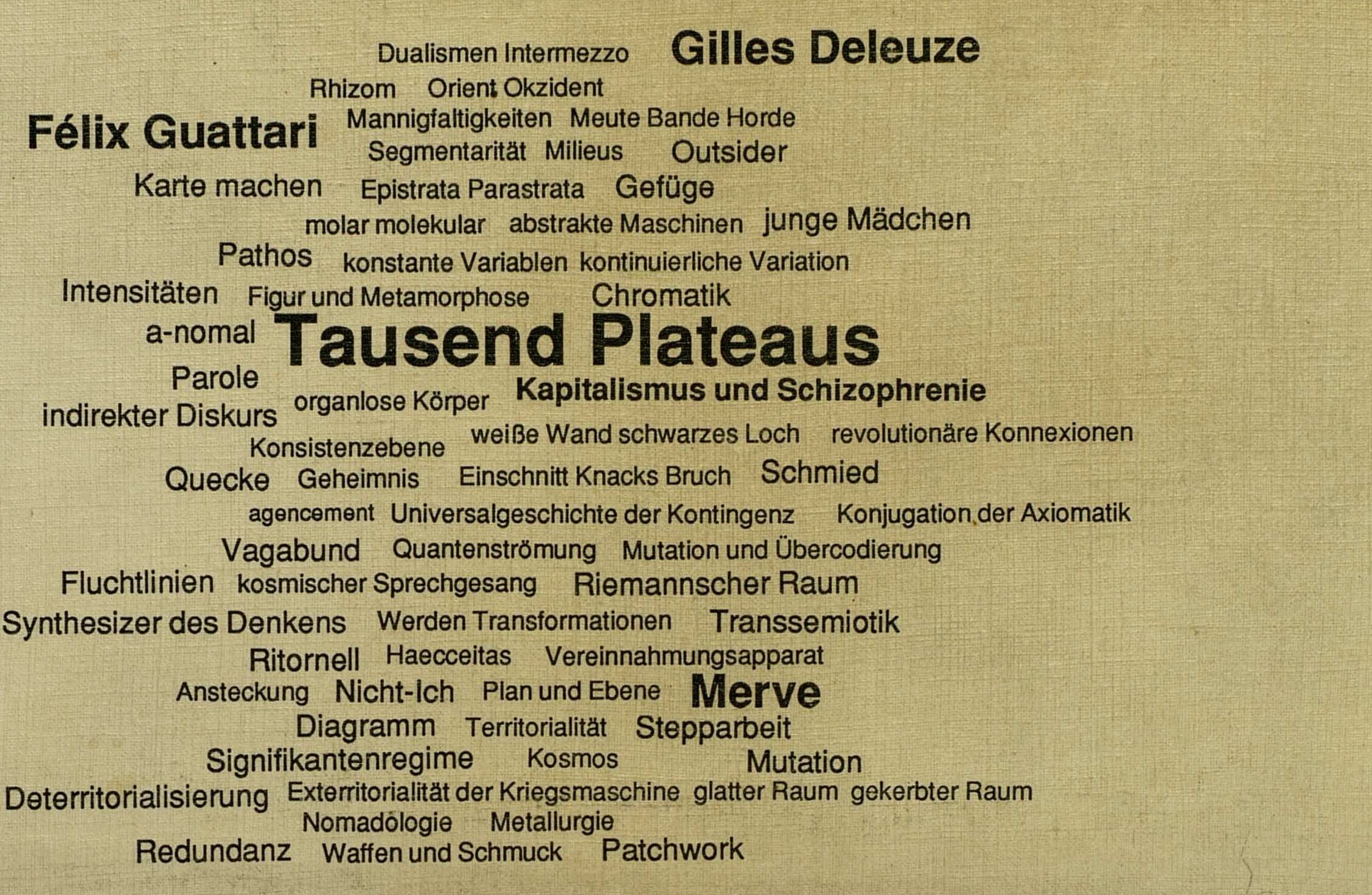 Tausend Plateaus von Gilles Deleuze und Félix Guattari