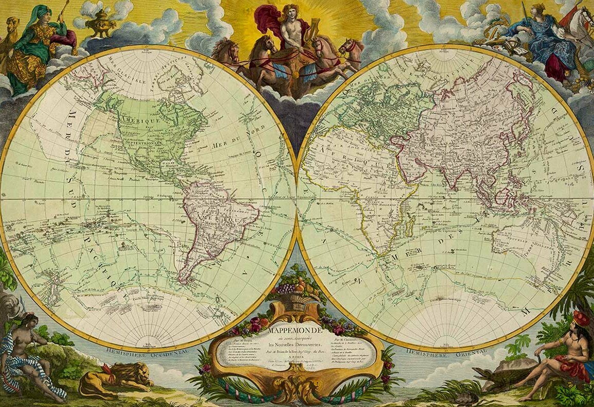 Louis Brion de LaTour: Mappemonde où sont marquées lesnouvelles découvertes.
