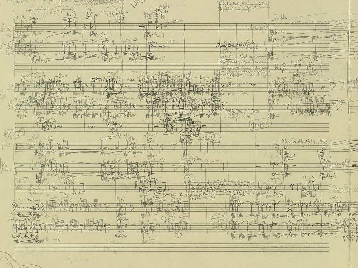 © Badische Landesbibliothek Skizze zur Instrumentalpartitur