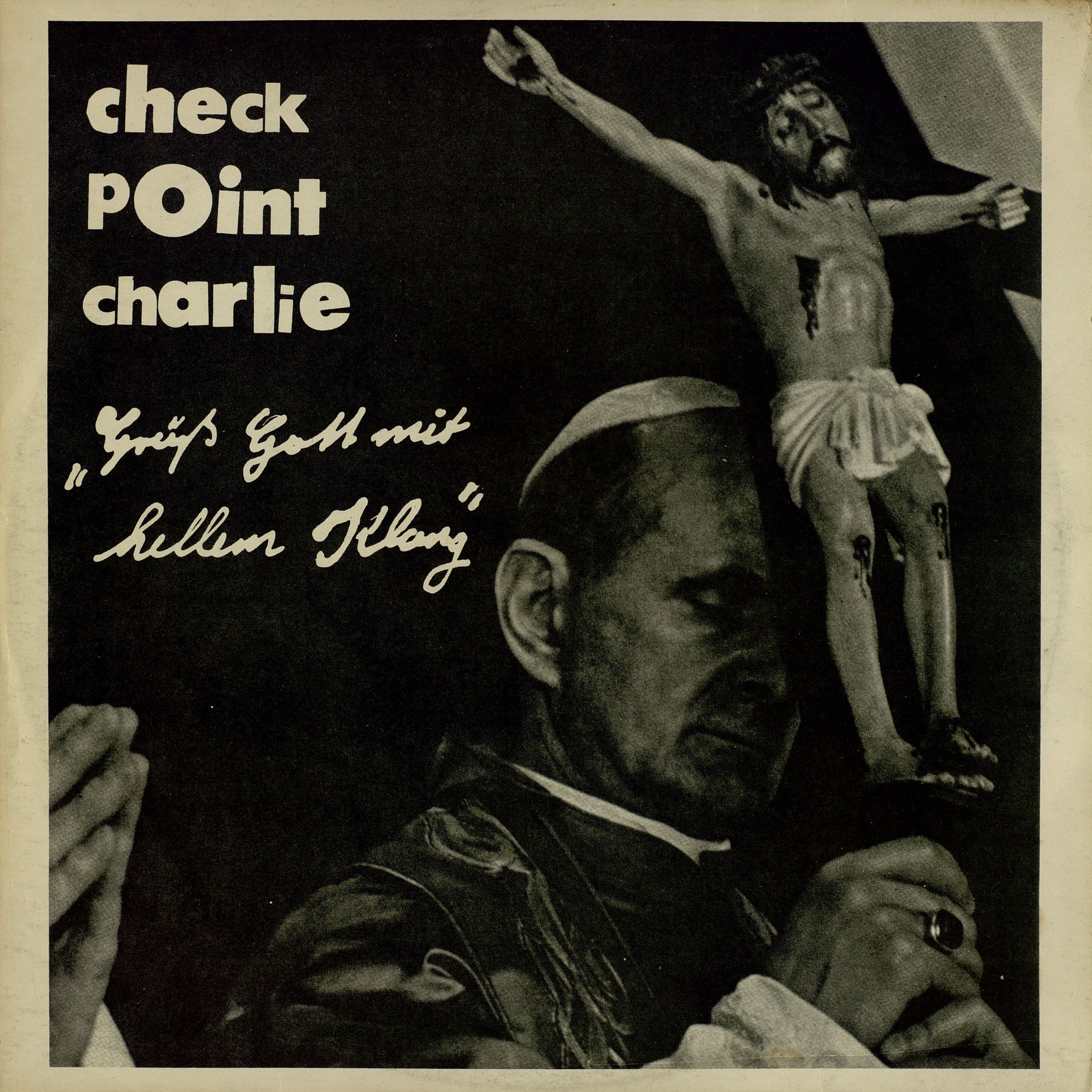 © Badische Landesbibliothek Plattencover mit einem Priester und einem Jesus am Kreuz.