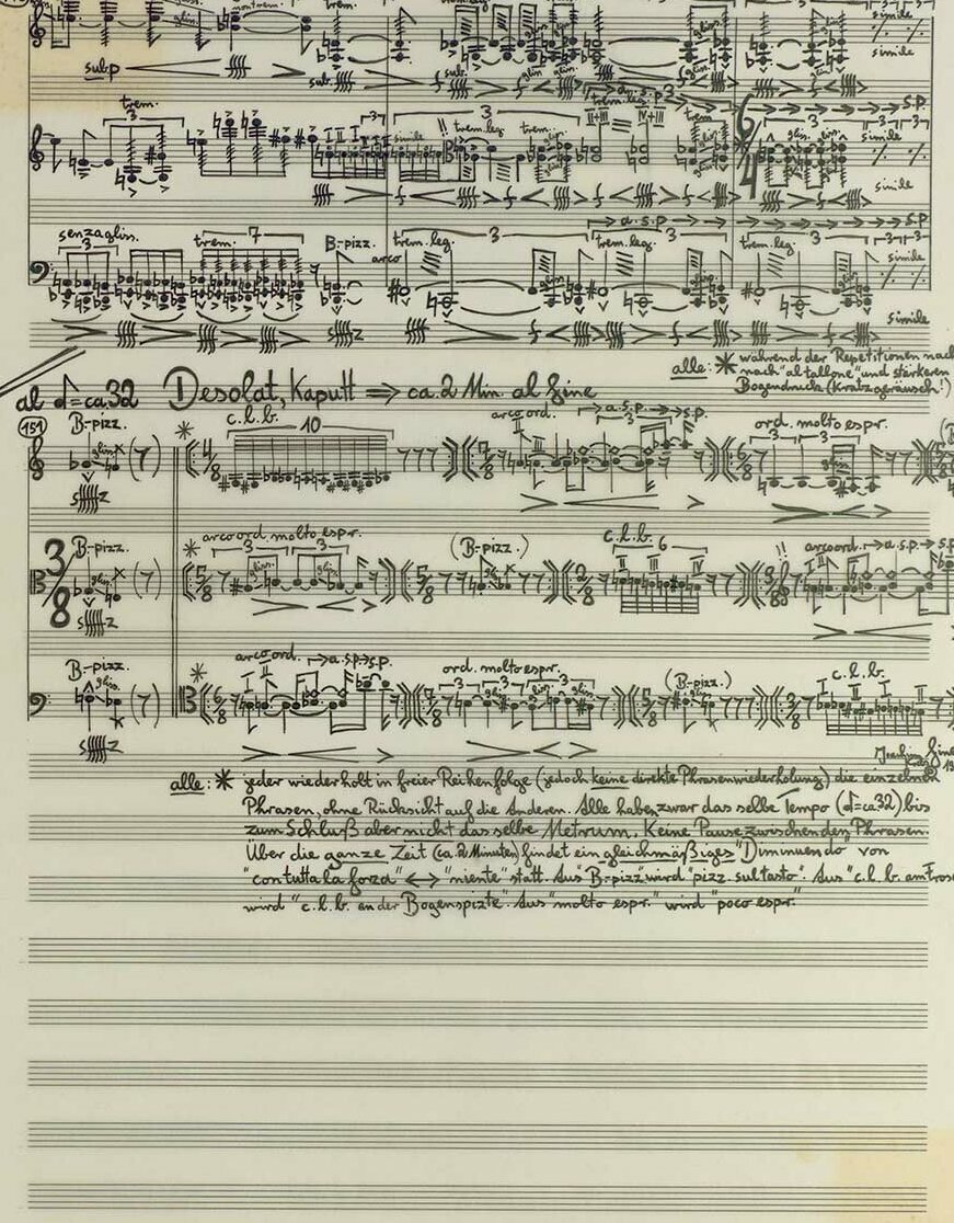 © Badische Landesbibliothek Streichtrio Nr. 1 – Schluss der Partitur