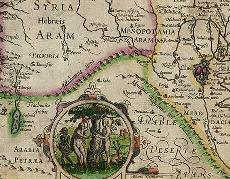Karte des Paradieses Aus: Gerhard Mercator und Iodocus Hondius: Atlas minor