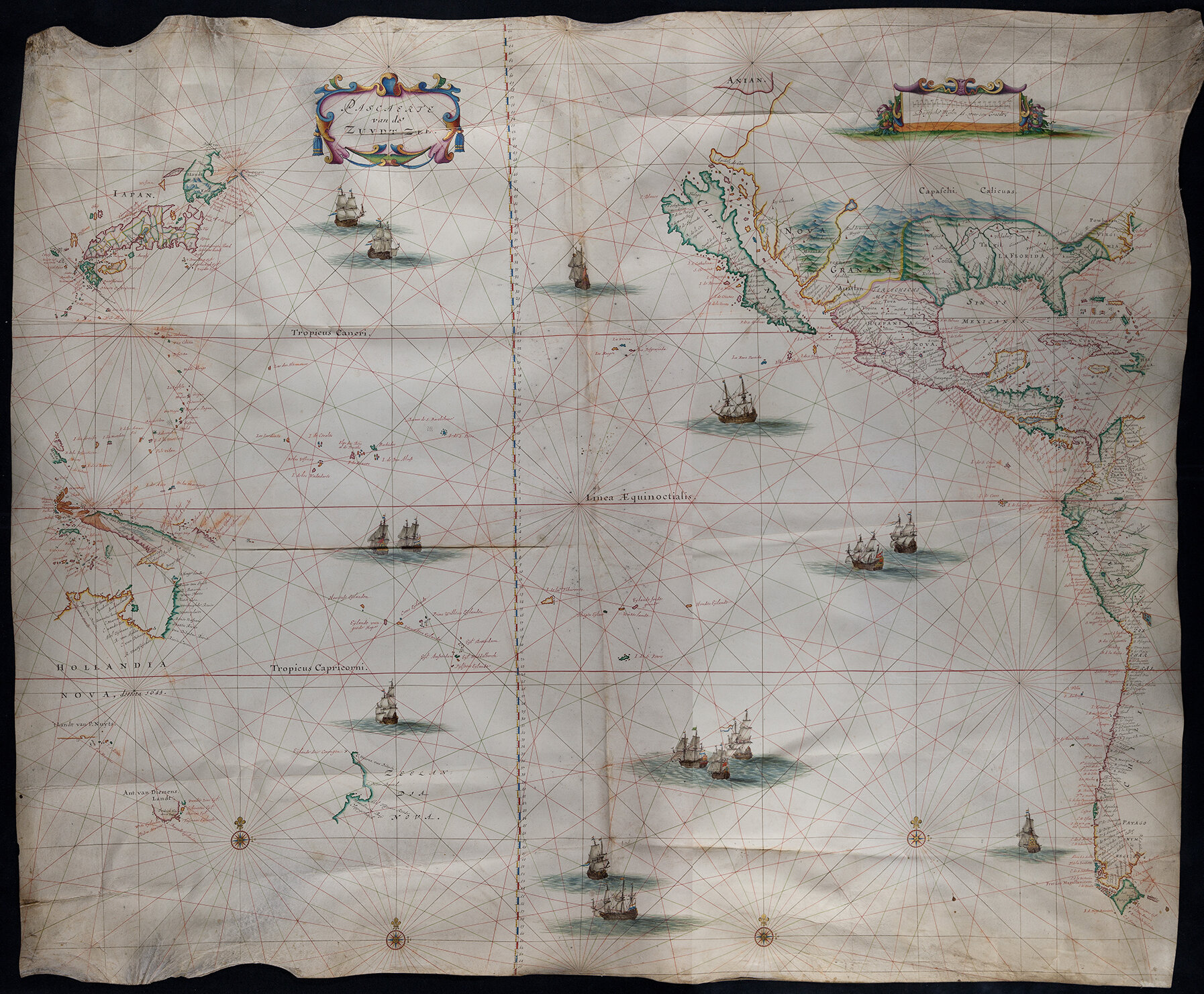 Seekarte der Südsee, diese Karte ist auch das Plakatmotiv der Ausstellung.