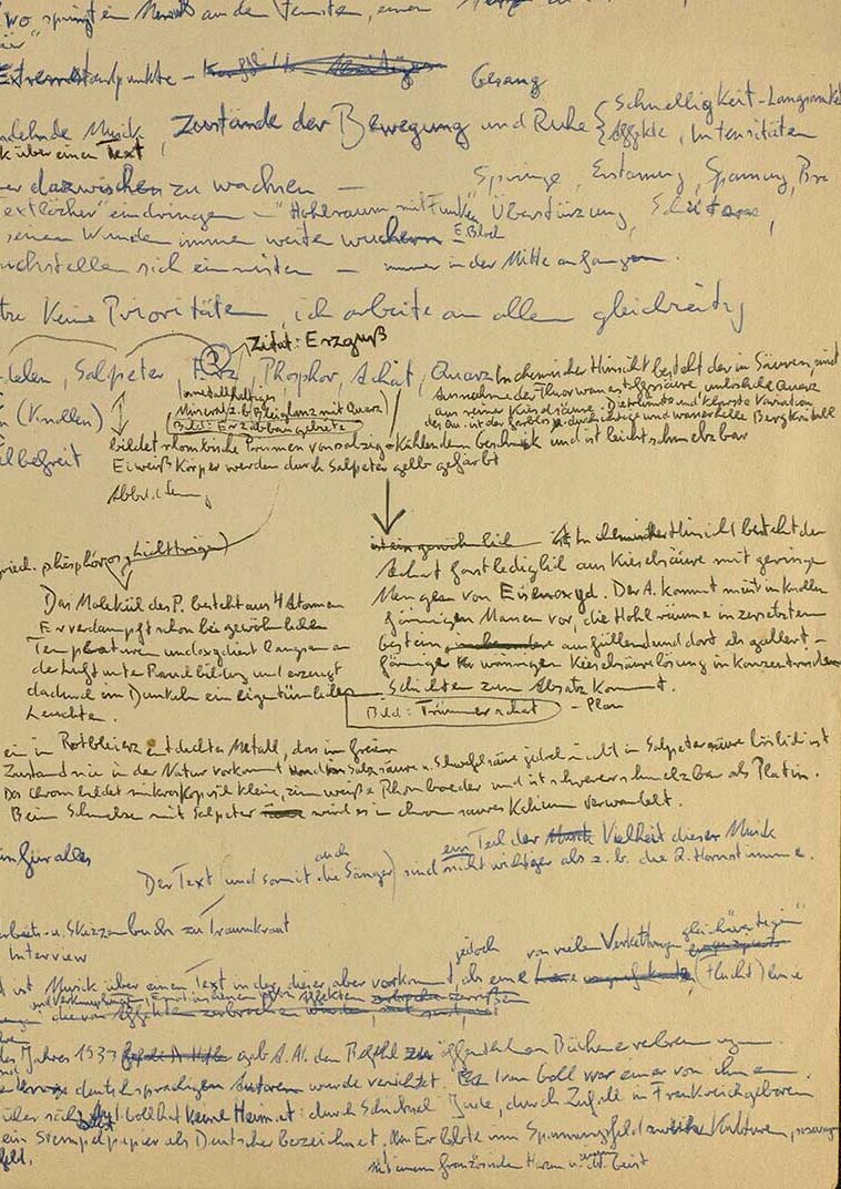 © Badische Landesbibliothek Traumkraut – Blatt mit Recherchen zum Textdichter und einzelnen Textworten