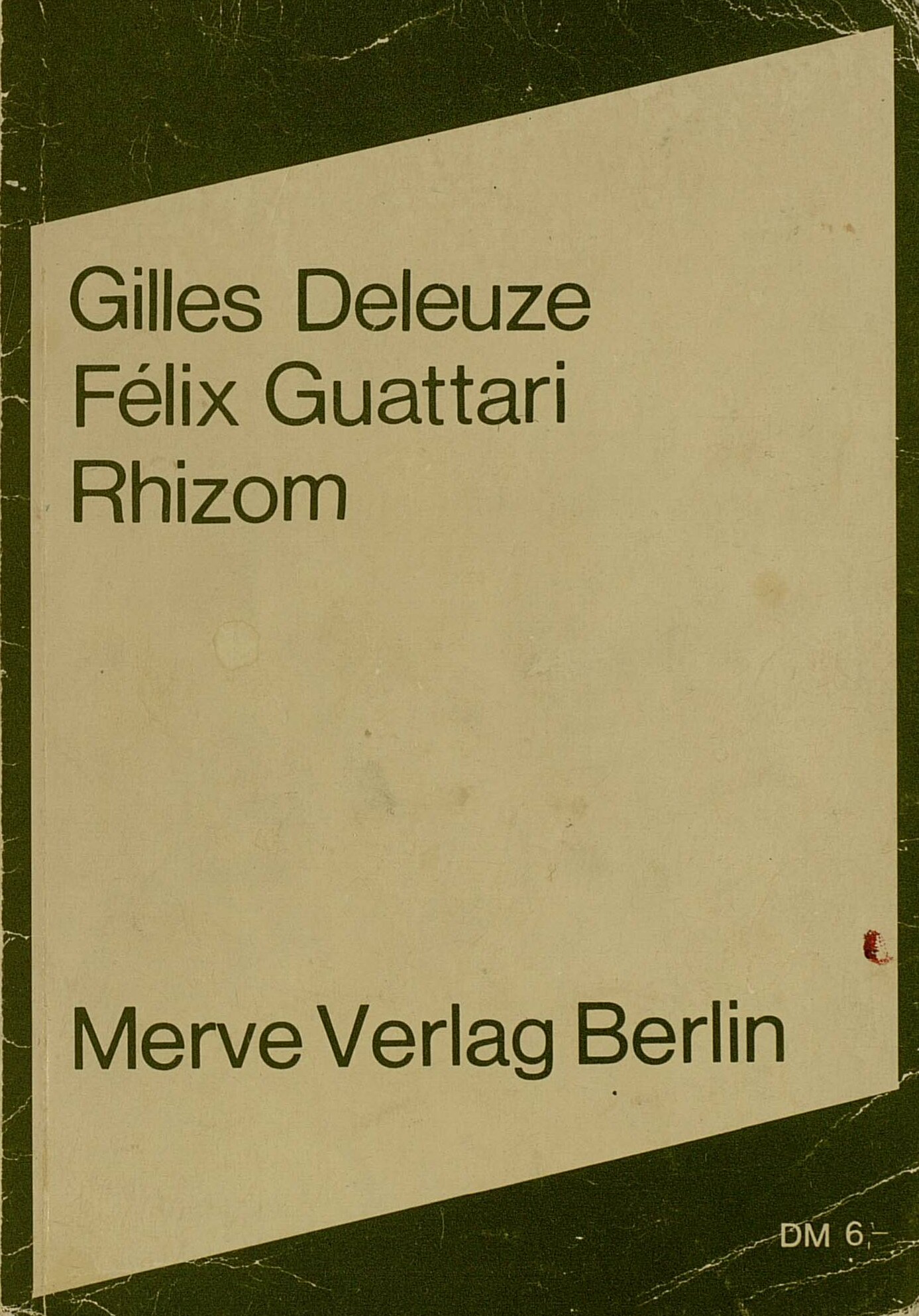 Buchcover von Gilles Deleute und Félix Guattaris "Rhizom"