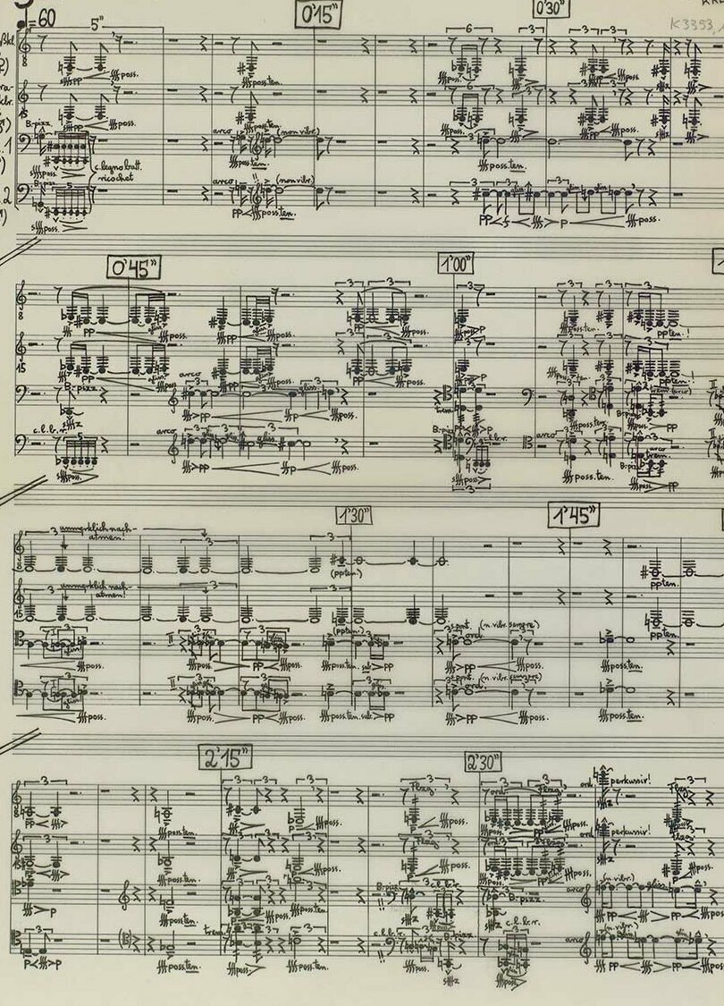 © Badische Landesbibliothek Erste Seite der Partitur (Transparentpapier)