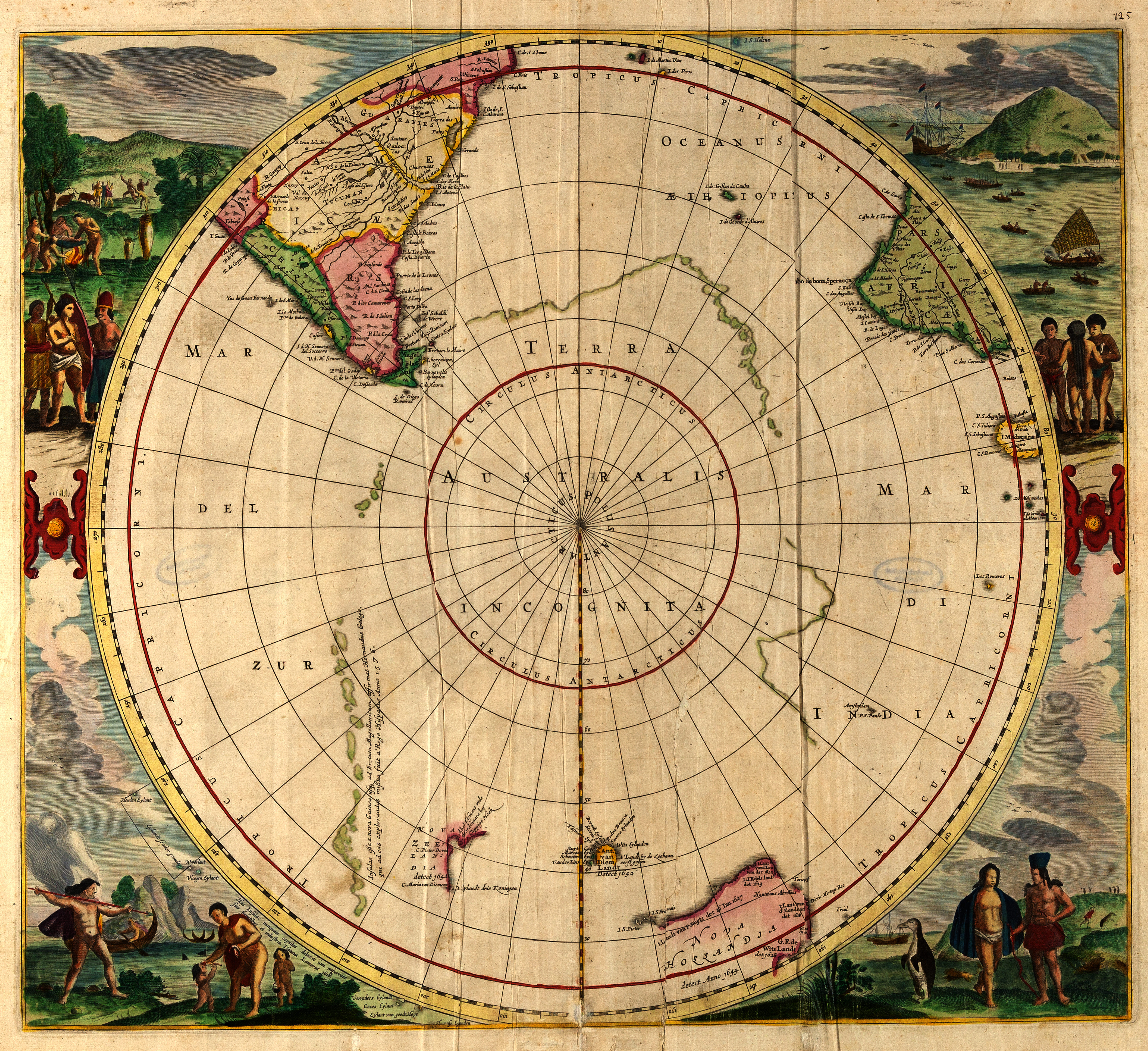 Terra australis incognita. Aus: Atlas minor sive geographia compendiosa qua orbis terrarum per paucas attamen novissimas tabulas ostenditur. - Amsterdam: Visscher, 1694. - Signatur: MO 72 R.