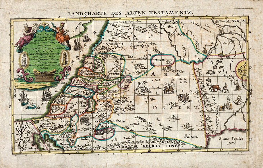 Landkarte des Alten Testaments von Johann Andreas Liscov.