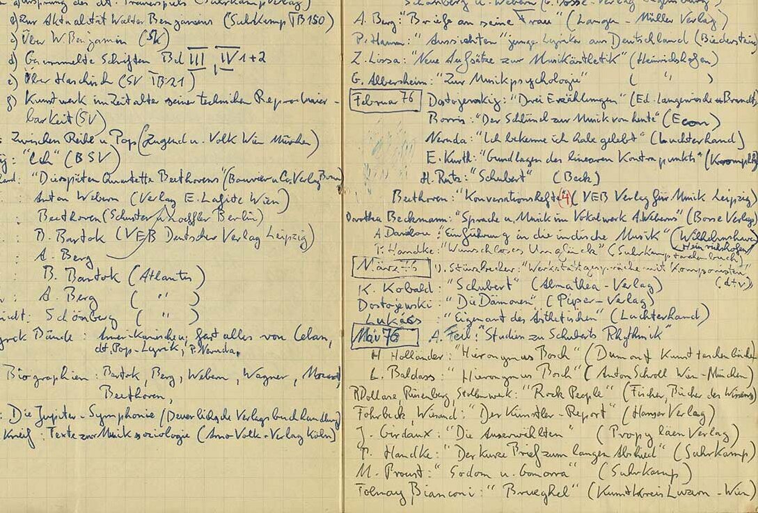 © Badische Landesbibliothek Notizheft, DIN A5 mit Eintragungen von Joachim Krebs