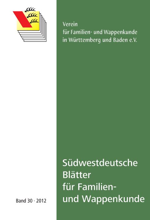 Zu sehen ist das Cover der Zeitschrift Südwestdeutsche Blätter für Familien- und Wappenkunde 30