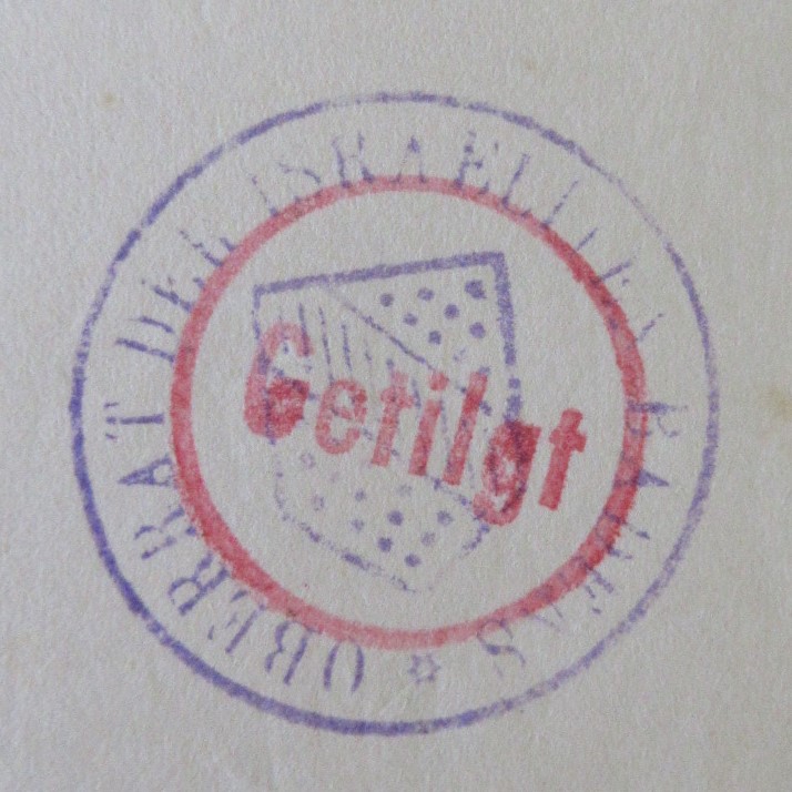 Bild von einem Stempel mit der Aufschrift "Getilgt"