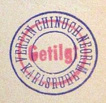 Bild von einem Stempel mit der Aufschrift "Getilgt"