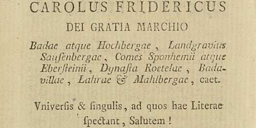 Benutzungsordnung von 1771 mit lateinischem Originaltext.