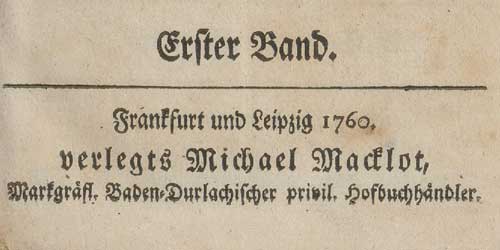 Titelblatt „Carlsruher Beyträge zu den schönen Wissenschaften“.