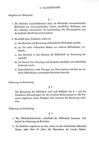 Benutzungsordnung der Badischen Landesbibliothek Karlsruhe.