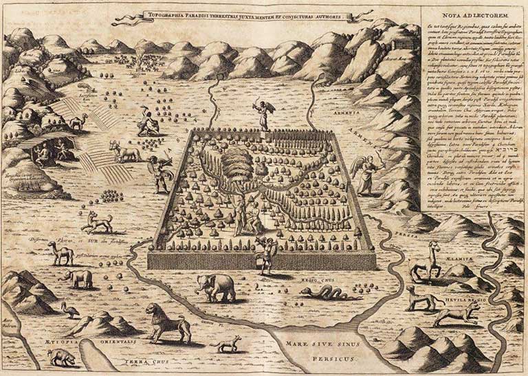 Ansicht des Paradieses In: Athanasius Kircher: Arca Noë