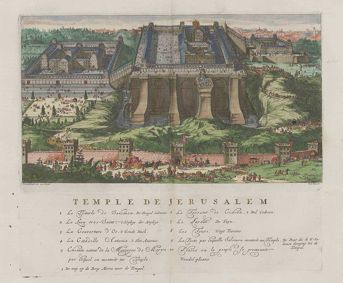Der Tempel von Jerusalem In: Jacques Basnage de Beauval: Le Grand Tableau de l'Univers, ou l'Histoire des Evenemens de L'Eglise, depuis la Creation du Monde jusqu'à L'Apocalypse de S. Jean