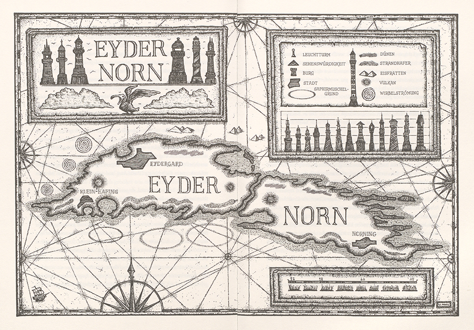 Karte aus "Der Bücherdrache" von Walter Moers.