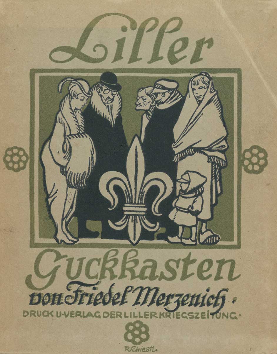 Illustration einer diversen Gruppe, von wohlhabend bis arm, alt bis jung, die vor einem Fleur-de-Lil stehen.