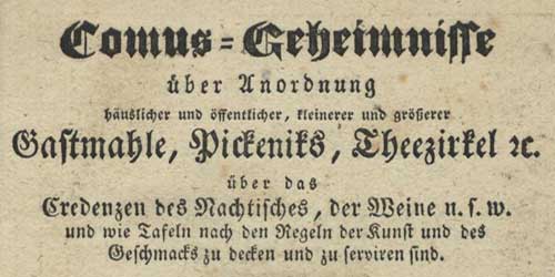Ausschnitt aus einer Titelseite eines Kochbuches.