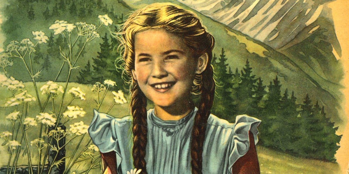 Man siehr das Mädchen Heidi, wie es auf dem Cover des Sammelalbums abgebildet ist.