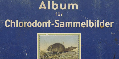 Einband eines der Sammelbildalben für Chlorodont-Sammelbilder.