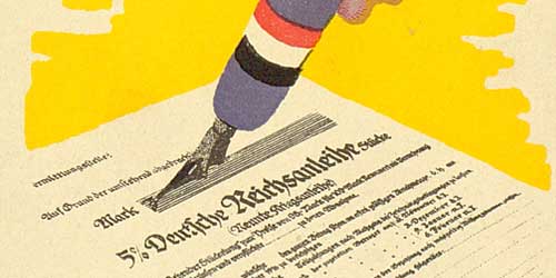 Postkarten-Entwurf zur 9. Kriegsanleihe von Louis Oppenheim.