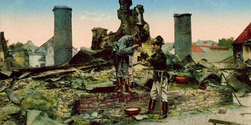 Östlicher Kriegsschauplatz: Auf den Ruinen von Brest-Litowsk (Ansichtskarte).