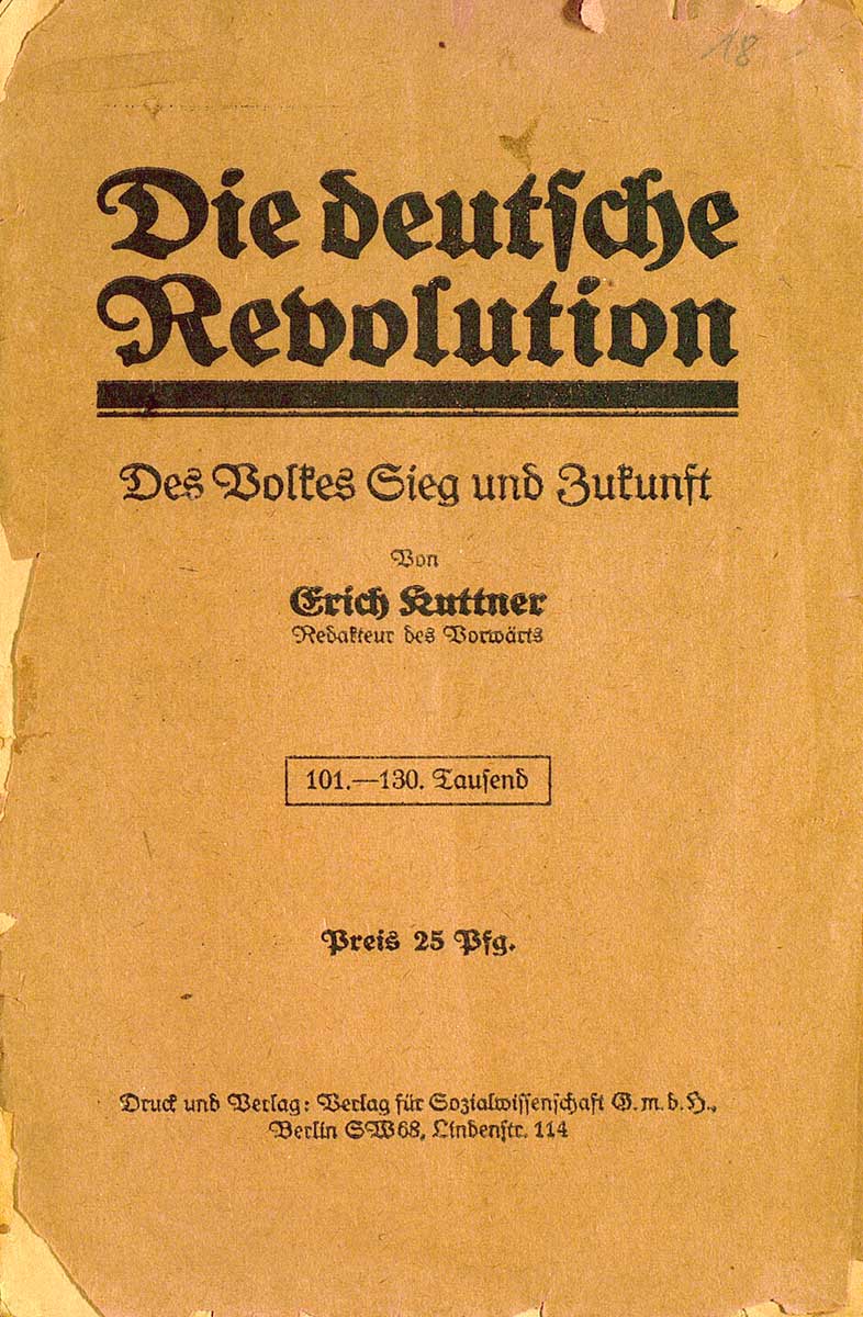 © Badische Landesbibliothek Karlsruhe Zu sehen ist der Vorderumschlag des Buches von Erich Kuttner mit de Buchtitel.