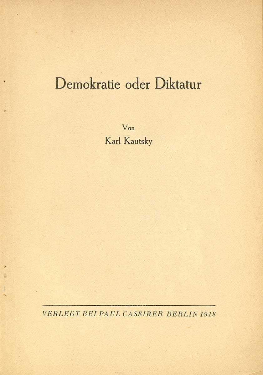 © Badische Landesbibliothek Karlsruhe Titelseite des Buches "Demokratie oder Diktatur".