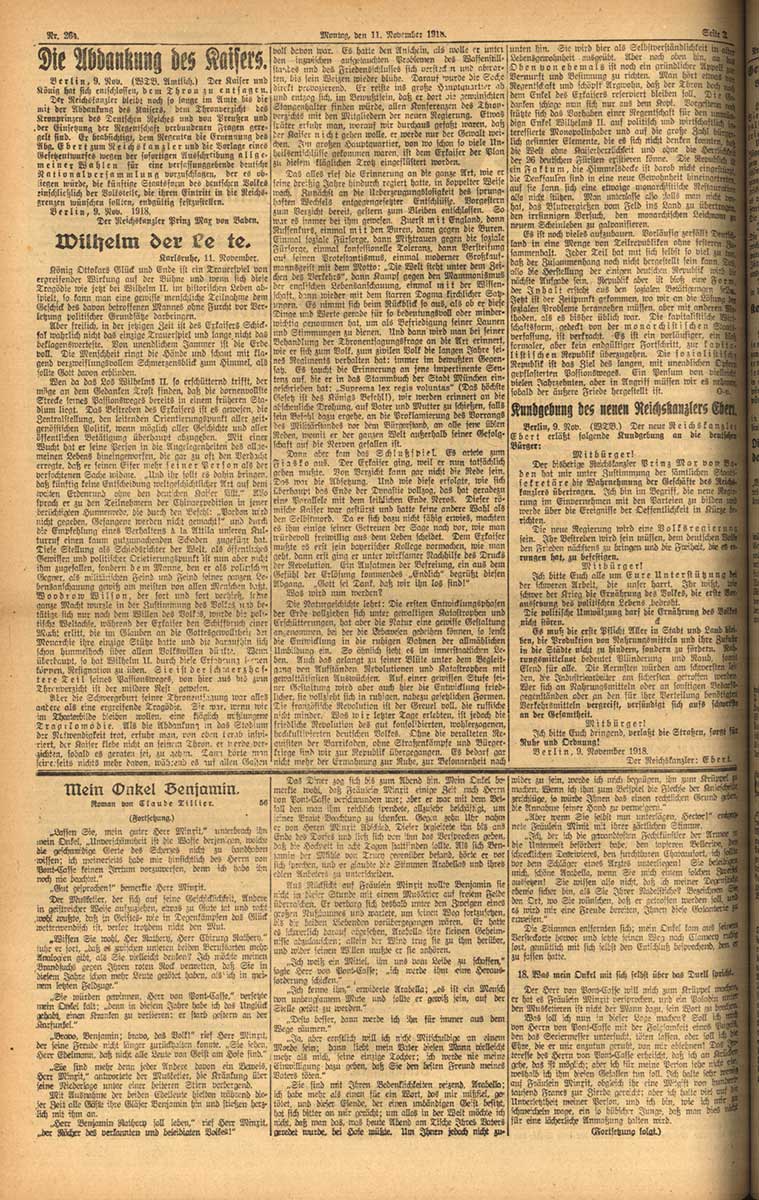 © Badische Landesbibliothek Karlsruhe Zu sehen ist die Zeitungsseite aus der Zeitung "Der Volksfreund", auf welcher der Aufruf des Wohlfahrtsausschusses zur Aufrechterhaltung von Ruhe und Ordnung abgedruckt ist.