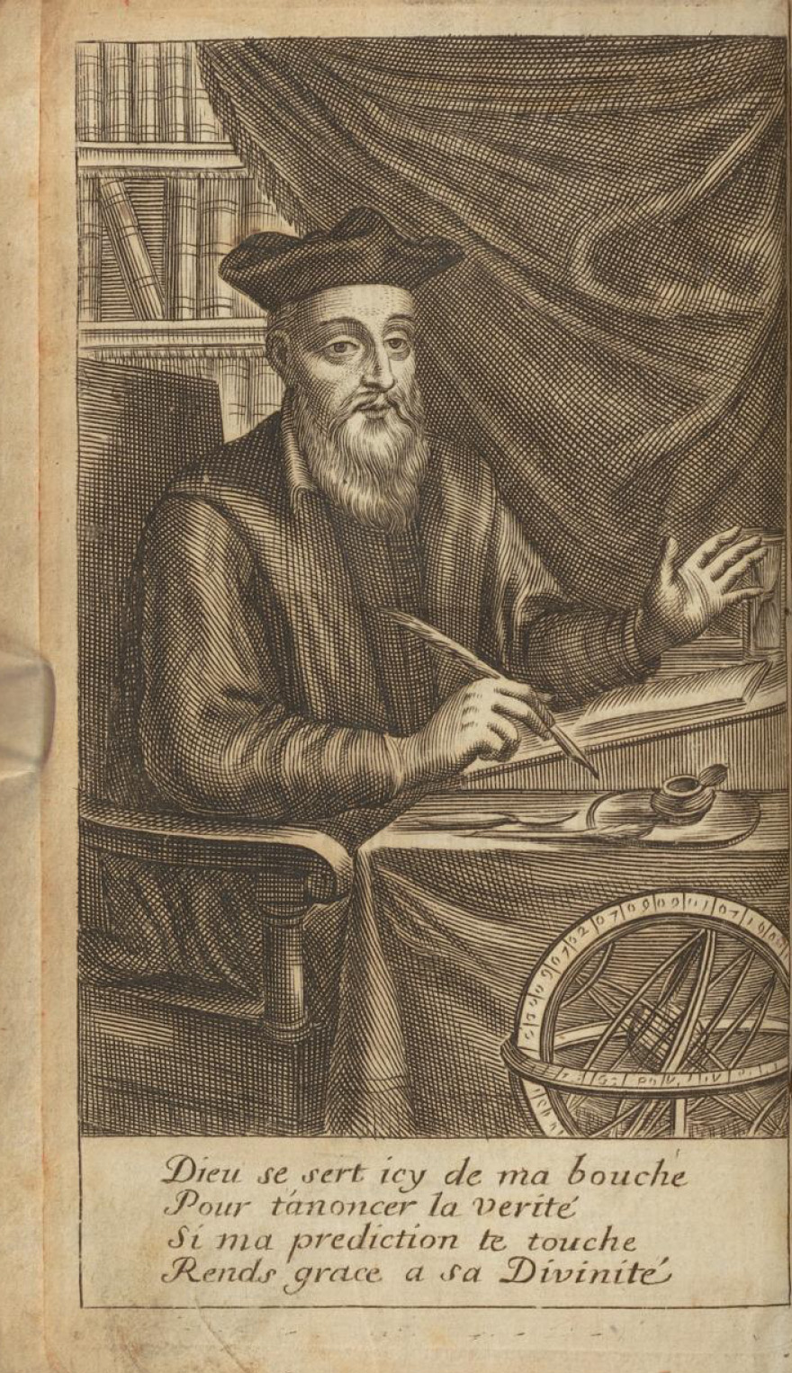 Porträtdarstellung des Nostradamus.