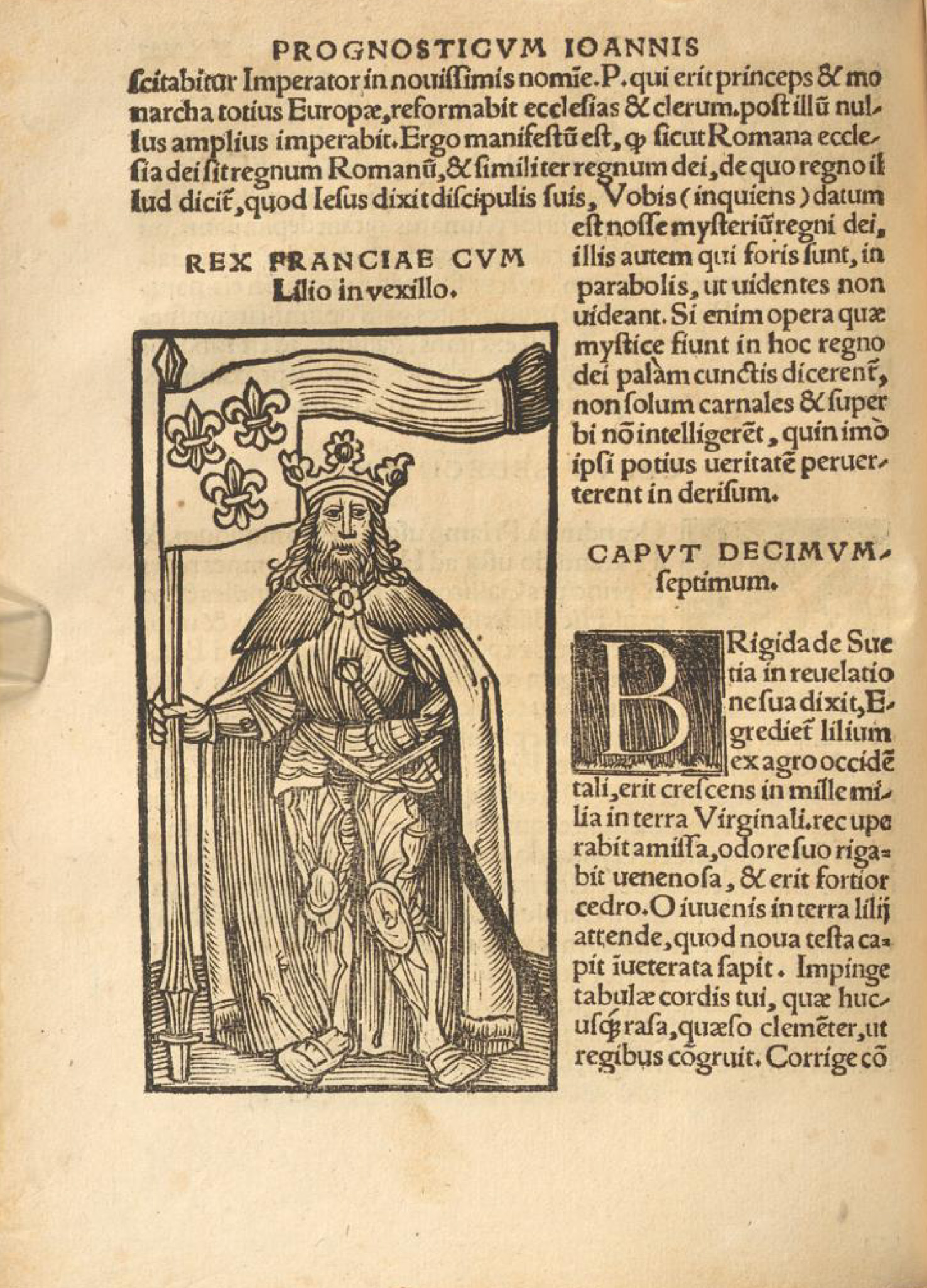 Buchseite mit Text und Illustration aus Johannes Lichtenbergers Prognosticatio.