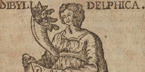 Darstellung der antiken delphischen Sybille, Pythia.