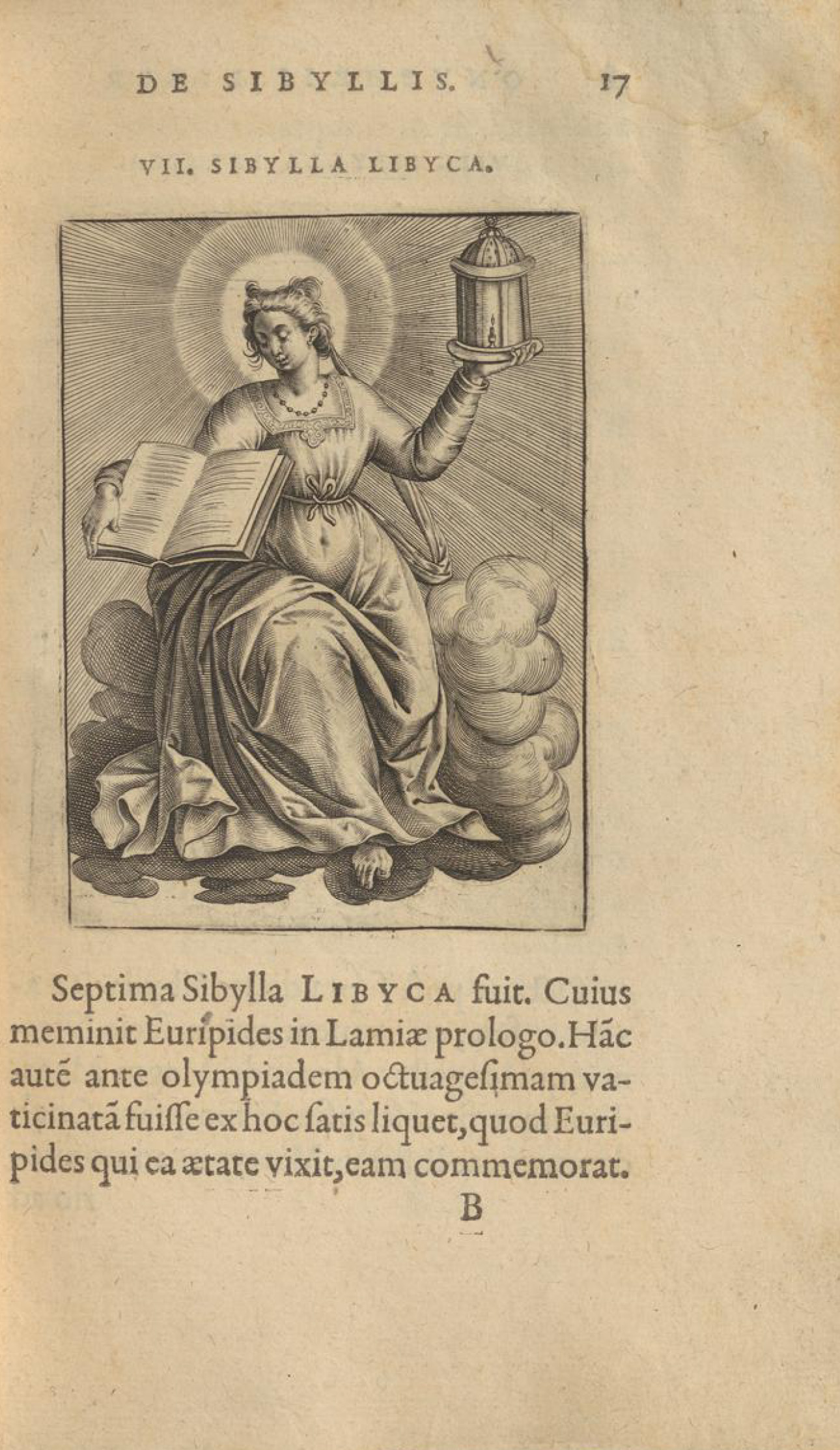 Illustration eines Sibyllinischen Orakel samt vermeintlichen Orakelspruch.