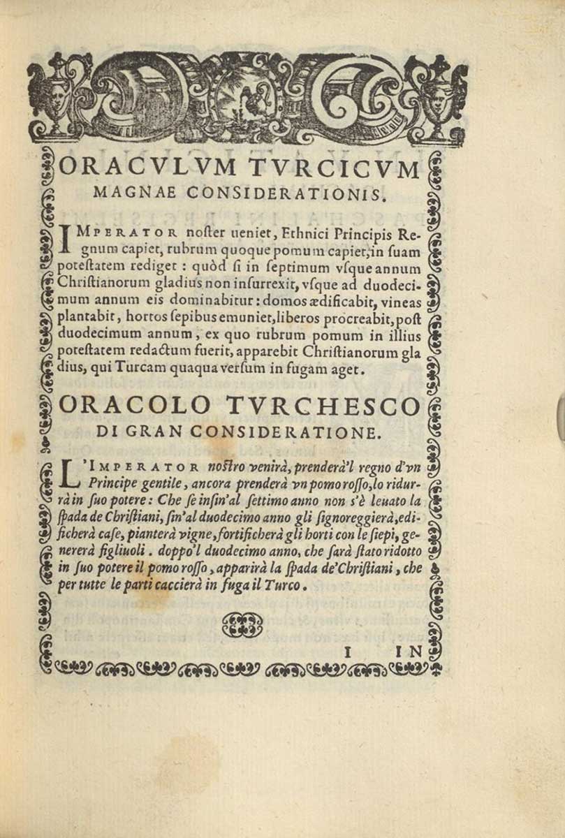 Schriftlich festgehaltene Prophezeiung.