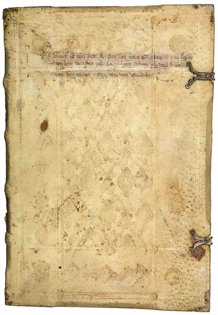 Einband von Cod. St. Georgen 68, angefertigt in einer Villinger Werkstatt Zu sehen ist der Einband von Cod. St. Georgen 68, angefertigt in einer Villinger Werkstatt