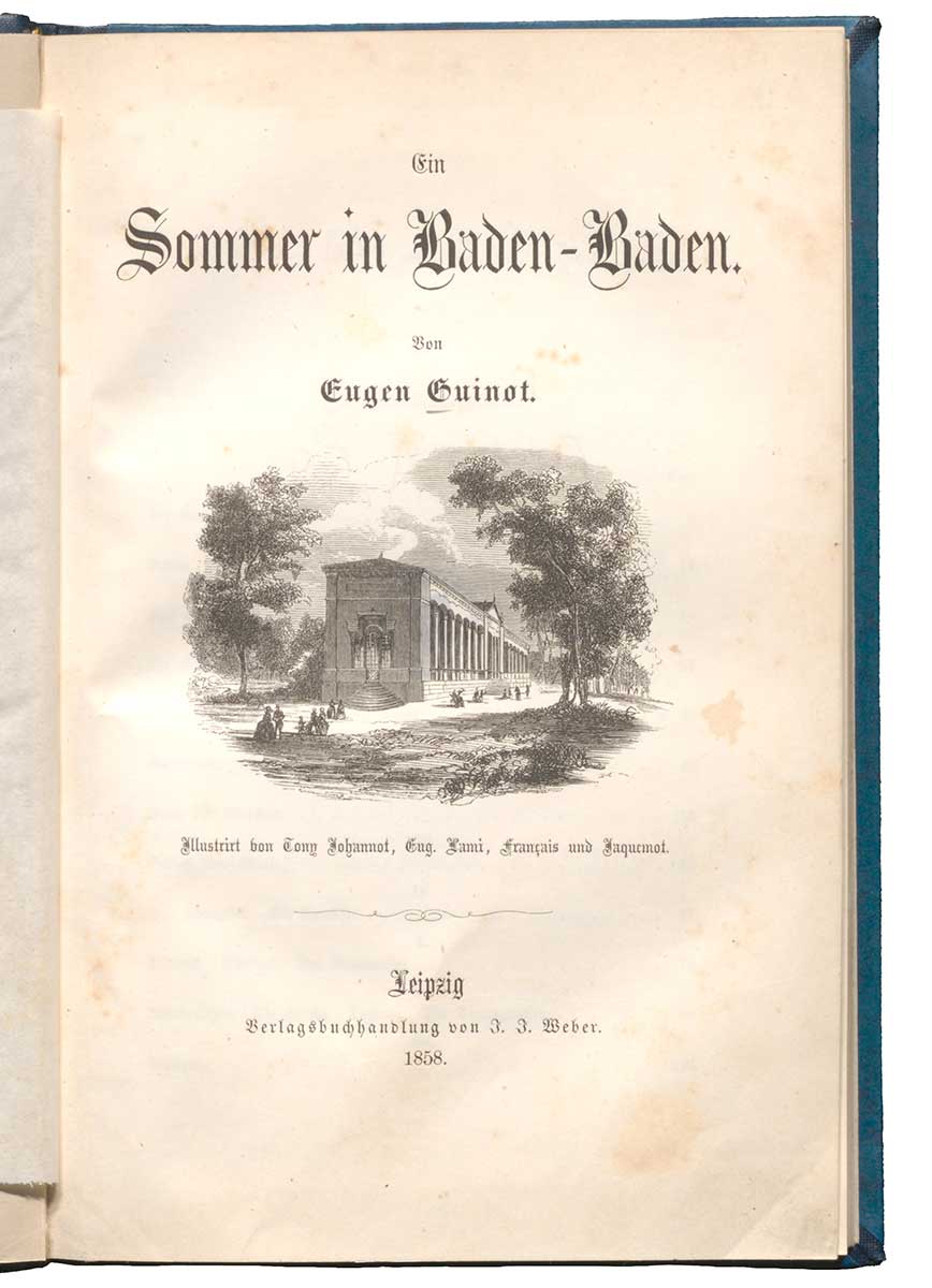 Zu sehen ist das Titelblatt des Werkes "Ein Sommer in Baden". 