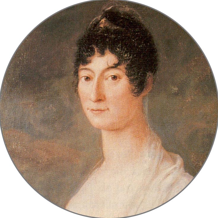 Runder Ausschnitt (Medaillon) eines Porträts der Fürstin Elisabeth zu Fürstenberg, um 1800.