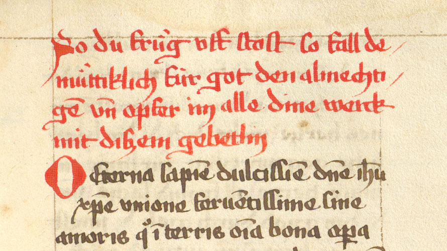 Aufnahme einer Einzelseite: Blatt 2r aus der Handschrift Cod. Donaueschingen 362.
