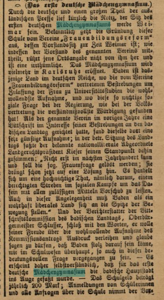Der Screenshot zeigt einen Ausschnitt der Badischen Landes-Zeitung vom 24. Februar 1893.