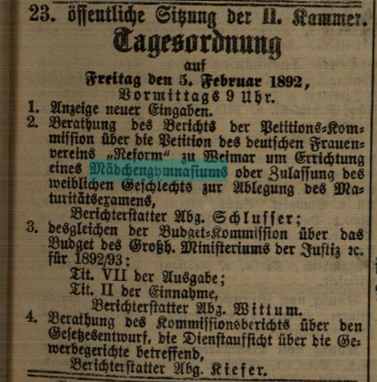 Der Screenshot zeigt einen Ausschnitt des Karlsruher Tagblatts vom 4. Februar 1892.
