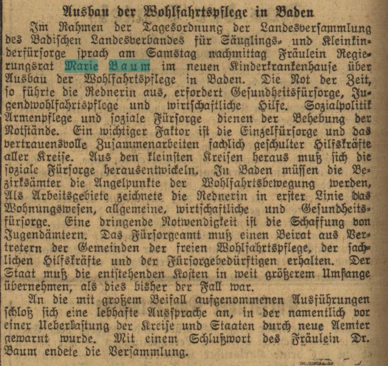 Die Abbildung zeigt einen Ausschnitt aus der Zeitung "Der Volksfreund" vom 8. Juni 1921.