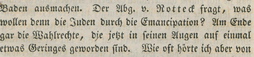 Ausschnitt eines gedruckten Diskussionsbeitrages zur Judenemanzipation.
