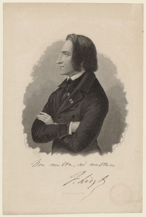 Porträtabbildung, die Franz Liszt im Profil zeigt.
