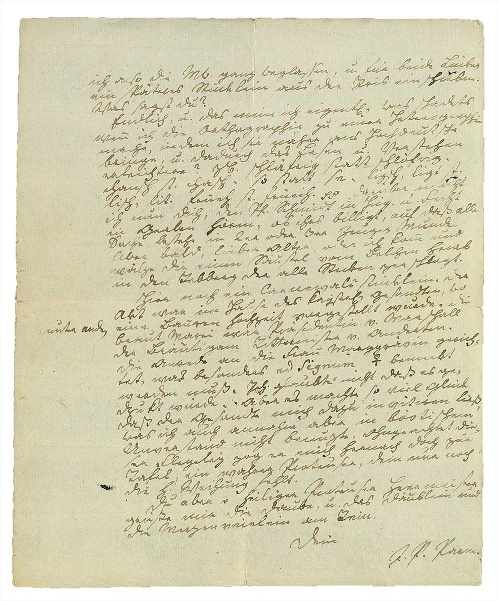 Zu sehen ist eine Seite eines handschriftlichen Briefes.